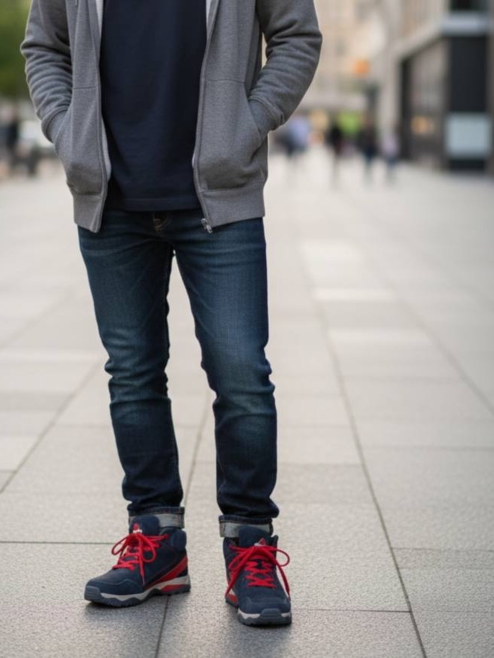 Reebok Navy Sneakers with Red Accents - Men's Athletic Shoes - Picture 1 of 5